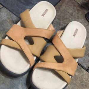 Wolverine slip on sandals leather tops, Size 7